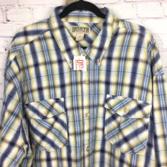 Duluth Trading Co Men's Plaid Flap Pockets Oxford Button Down Casual Shirt 3XL - Picture 13 of 13